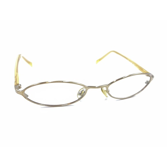 Gucci GG 1668 838 Gold Yellow Oval Eyeglasses Frames 49-19 135 Italy Designer - Picture 1 of 12